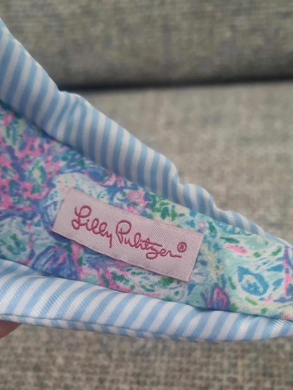 LILLY PULITZER Embellished Top Knot Wide Headband in Blue Stripe - Picture 10 of 10